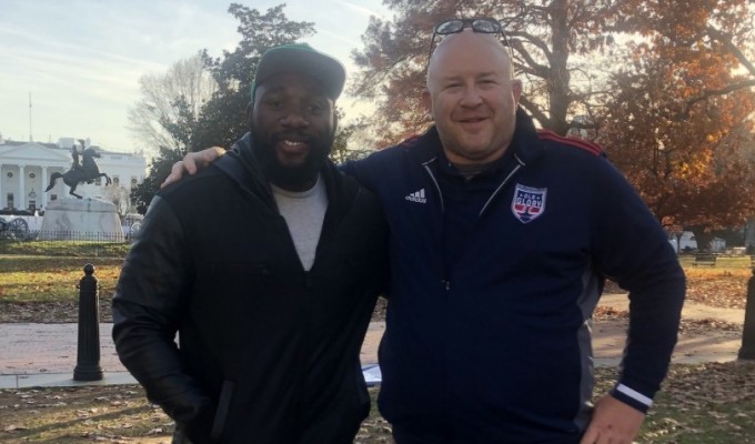 Tendai Mtawarira, Tim Brown, and in the distance, Andrew Jackson in DC.