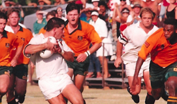 On the break against Australia in 1993.