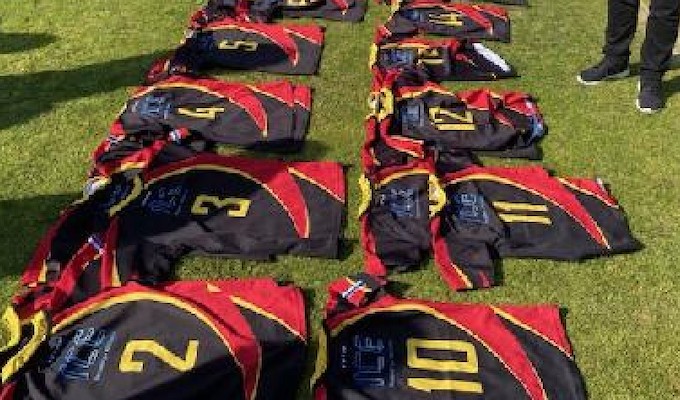 Torrey Pines jerseys await distribution.