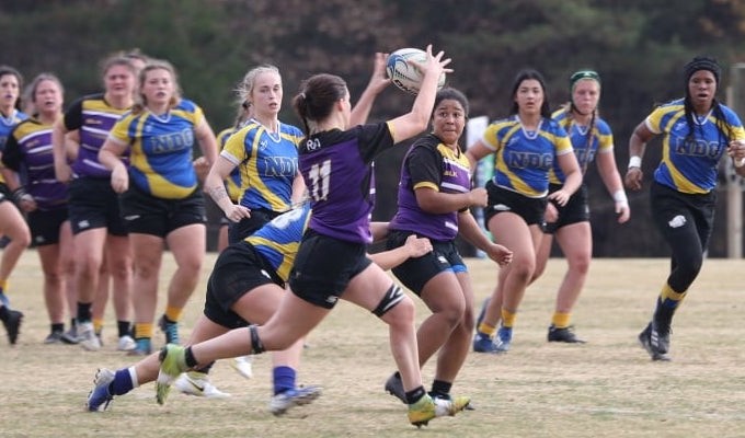The example of the parity NCR is looking for: Northern Iowa vs Notre Dame College. Photo UNI Women's Rugby.