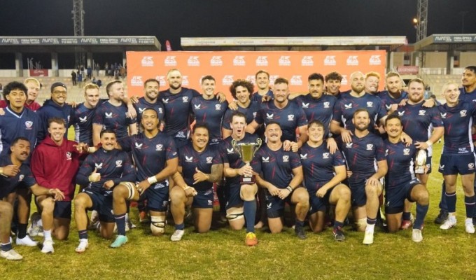 The USA team is all smiles after beating Spain.