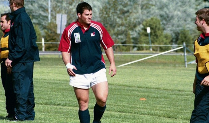 Kirk Khasigian training with the USA team during the 2003 Rugby World Cup. Photo Alex Goff.