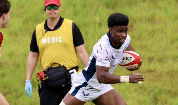 Tito Edjua on his way. Photo USA Rugby.