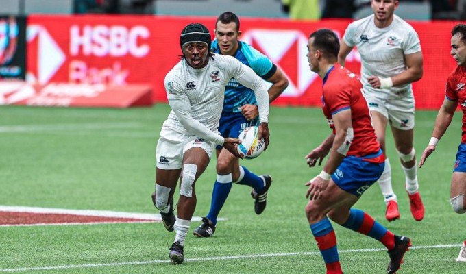 Kevon Williams finds some room against Chile. Photo USA Rugby.