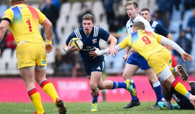 Ruben de Haas against Romania in 2018. USA won this game and de Haas scored a try. Ian Muir photo.