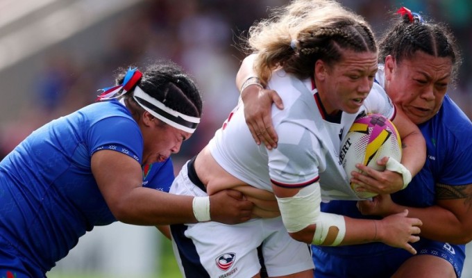 Hope Rogers has been one of the best props in the world and scored two tries Saturday. Photo Molly Davidson for World Rugby via 