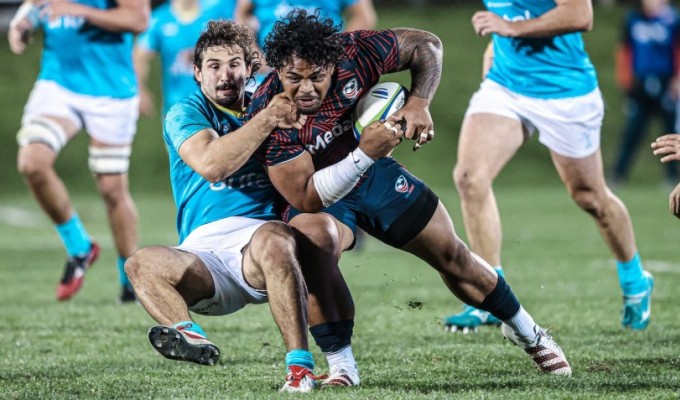 Joe Taufete'e was a big part of a solid front row effort, especially in the scrum. Photo USA Rugby.
