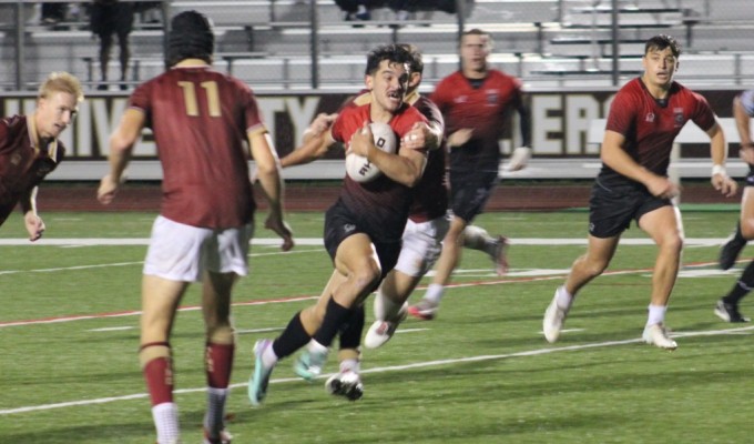 Belmont Abbey vs Walsh from this past fall. This was a Rugby East game, but in the future will be an ACRC game. Alex Goff photo.
