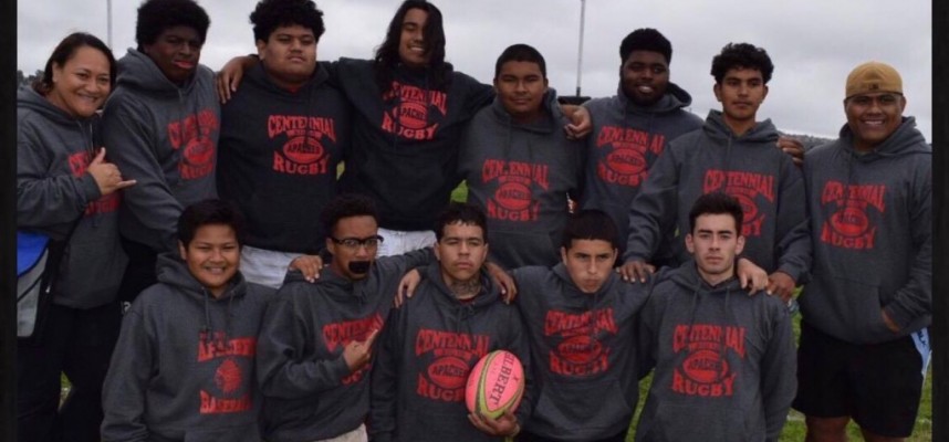 The Centennial HS team with coaches, undefeated in LA Conference play.