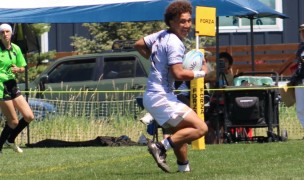Three tries for Claude Koi in the U16 final. Alex Goff photo.