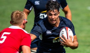 Vili Helu in action with the Collegiate All Americans in 2019. David Barpal photo.