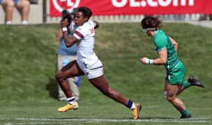Naya Tapper on the run in the USA's tournament victory in Glendale. Photo Travis Prior for World Rugby.