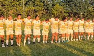 The Adrian College team lines up pre-match.