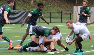 Babson in green, AIC in white. Alex Goff photo.