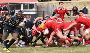 Lindenwood No. 8 Tinashe Muchena looks for some space against Arkansas State. Photo Richard Carvell.