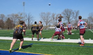 Aspetuck goes up for the lineout. Alex Goff photo.