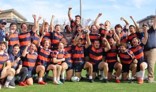 Auburn celebrating their win over Montana State in 2021. Sabrina Houlihan photo.