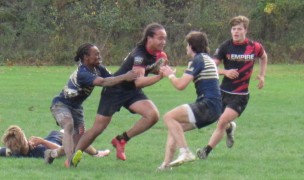 Berks (black and red) vs LaSalle (blue and gold) from 2021. Alex Goff photo.