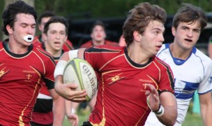 Brother Martin in red. Photo Brother Martin Rugby.