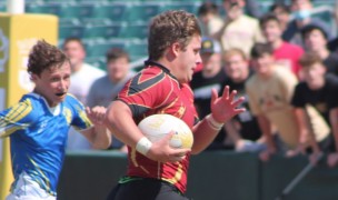 Jacob Schmidt on his way to his third try of the day. 