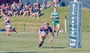 Inigo Langford caps off a huge run for a try for Brown.
