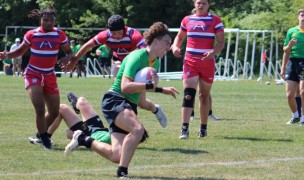 Jimmy Collins in for the try. Alex Goff photo.