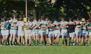 Cal Poly huddles up. The Mustangs are now 4-1.