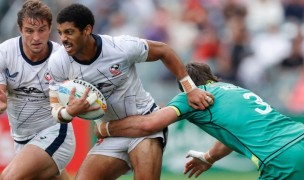 Malachi Esdale and Ben Broselle look for a chance against Ireland. Photo World Rugby.