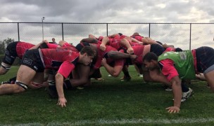 Scrumming at the Collegiate All American winter camp in 2017.