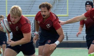 Connor Robinson charges ahead for Boston College. Photo by CoolRugbyPhotos. 