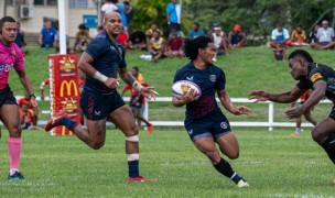 USA Falcons in action at the Coral Coast 7s. Photo Masada Vuikadavu.