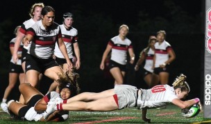 Try time for Sacred heart vs Harvard. A close loss keeps SHU near the top of the Power Ratings. Photo SHU Rugby.