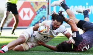 Danny Barrett powers over against England. Mike Lee KLC Fotos for World Rugby.