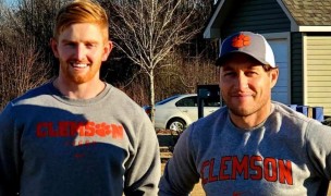 Clemson Director of Rugby Troy Hall, right, and new graduate assistant Darragh Leader, left.