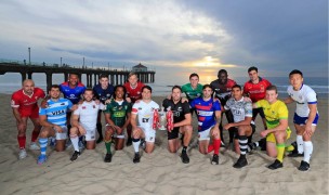 All 16 captains are at the beach. Photo World Rugby.