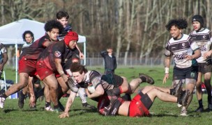 Eastside in white and black vs Rainier in red.