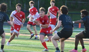 Fairfield finds a way through the Trumbull defense.