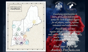 The New England Free Jacks Academy map.