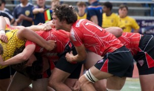 Engelen breaks away from the scrum. Photo Greenwich rugby.