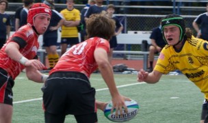 Maloney gets a pass off the back of the scrum. Photo Greenwich Rugby.