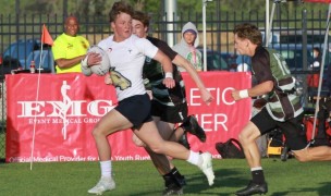 Herriman's Strider Fountaine gets chased. Tonia McPeak photo.