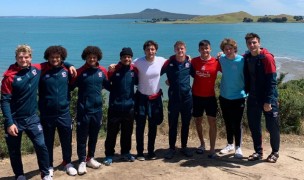 The HS All Americans on a hike together in New Zealand.