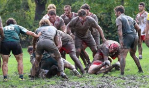 Indiana vs Michigan State in the mud last fall. Andy Marsh photo.