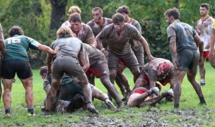 Indiana vs Michigan State in the mud last fall. Andy Marsh photo.