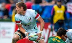 Joe Schroeder playing for the USA 7s team at the LA Sevens in 2020. David Barpal photo.