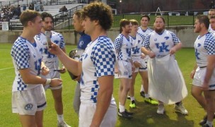 The Kentucky players take it all in after beating CSU in the Mint City Bowl. Alex Goff photo.