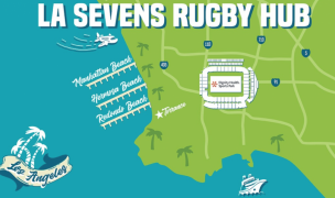The LA 7s Rugby Hub Map