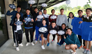 Lao Rugby representatives visited Queens University first. Lisa Law photo.