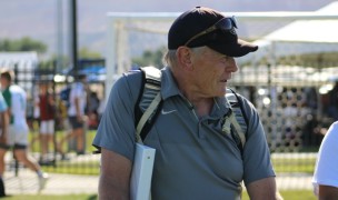 Bill LeClerc scouting players at NAI 7s. Alex Goff photo.