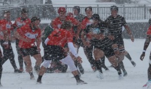 Lindenwood in black and Davenport in red. The white part is snow. Dylan Fortune photo.